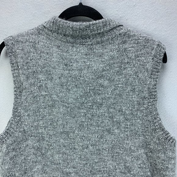 J Jill Sweater Womens Large Gray Vest Button Up Wool Alpaca Blend Sleeveless - Picture 6 of 13